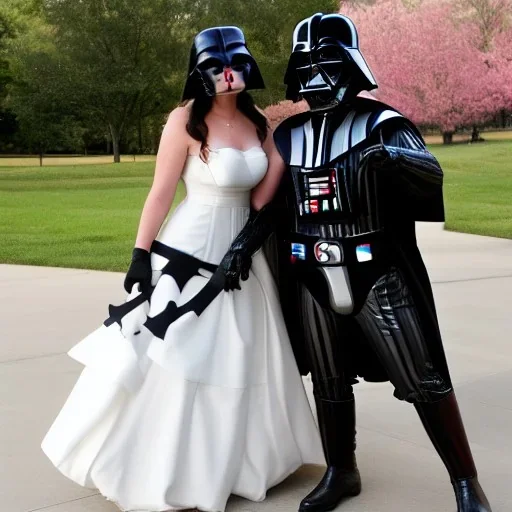 lovely lady with darth vader