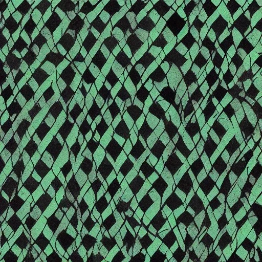 Deep, minimal, slightly patternous with subtle elements of green and black, the feeling of being watched