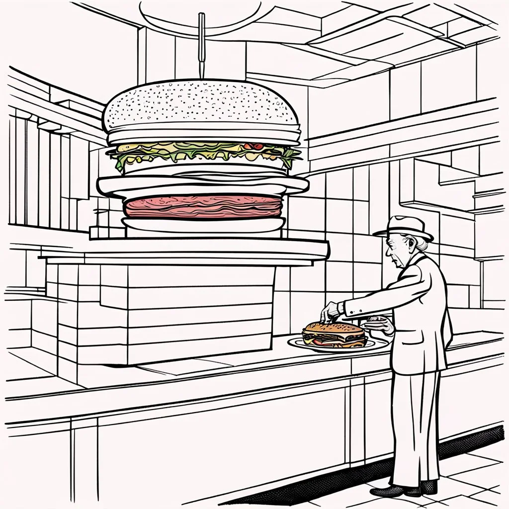 Frank Lloyd Wright designs a cheeseburger.