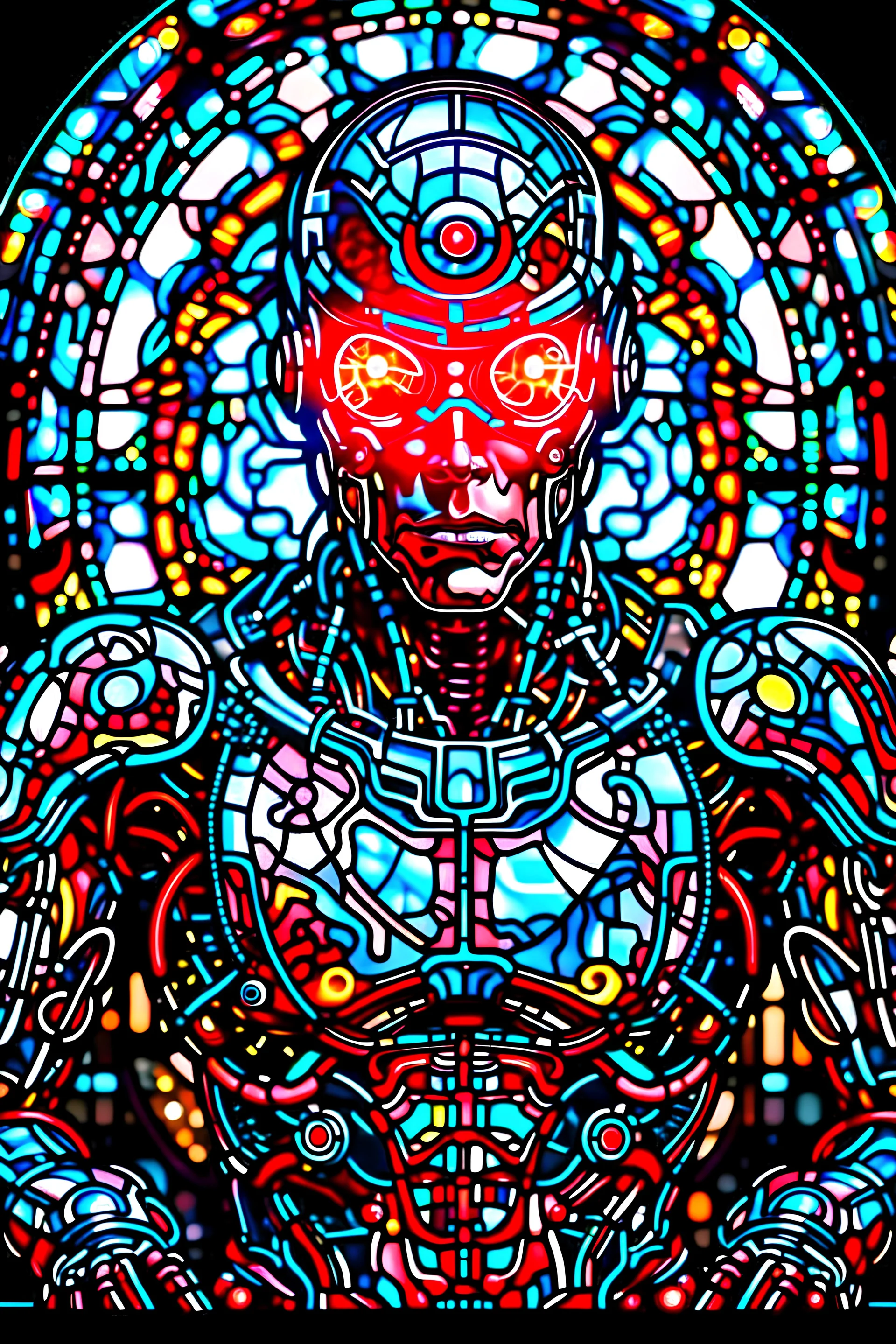 RCyborg in stained glass