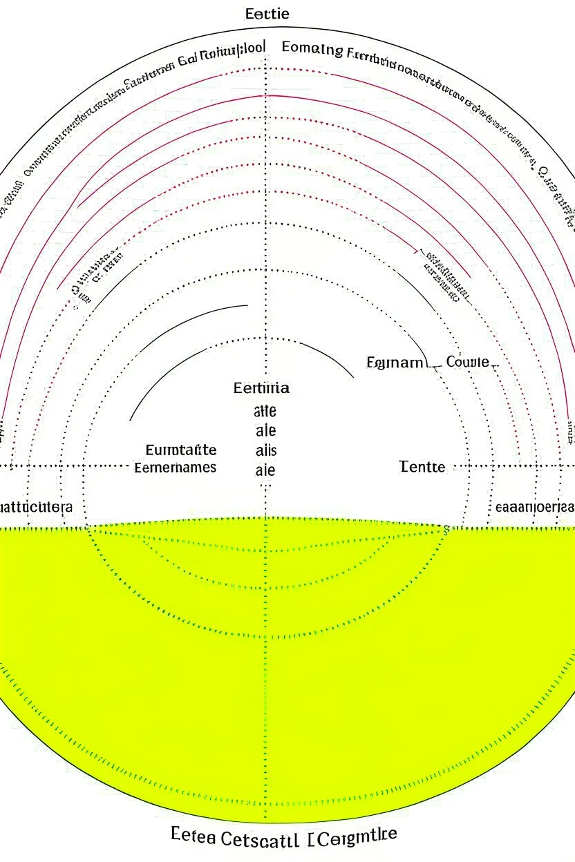 Elliptical stage chart with measurements in cm