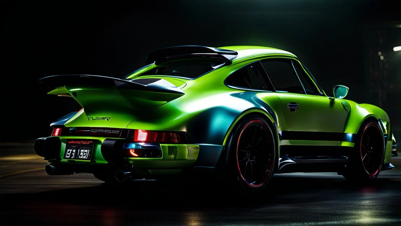 Alien looking Porsche 911 S Turbo Hyper Sport, desktop wallpaper, 4K, Cinematic, rear view