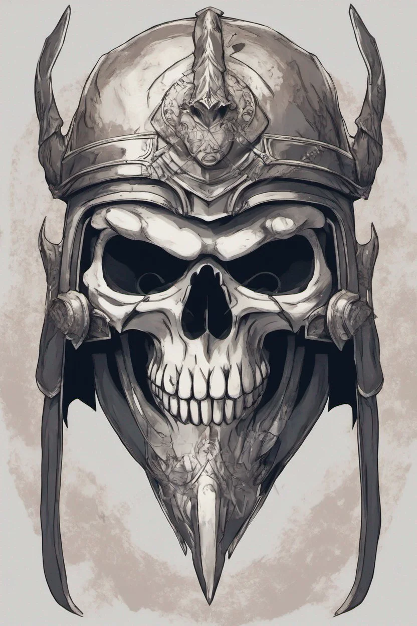 WARRIOR skull helmet, anime style, portrait