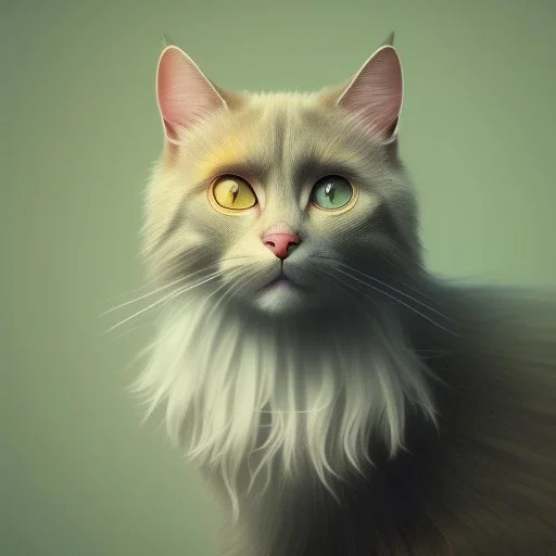 Portrait of cat, Fantasy art, yellow clothes, octane render