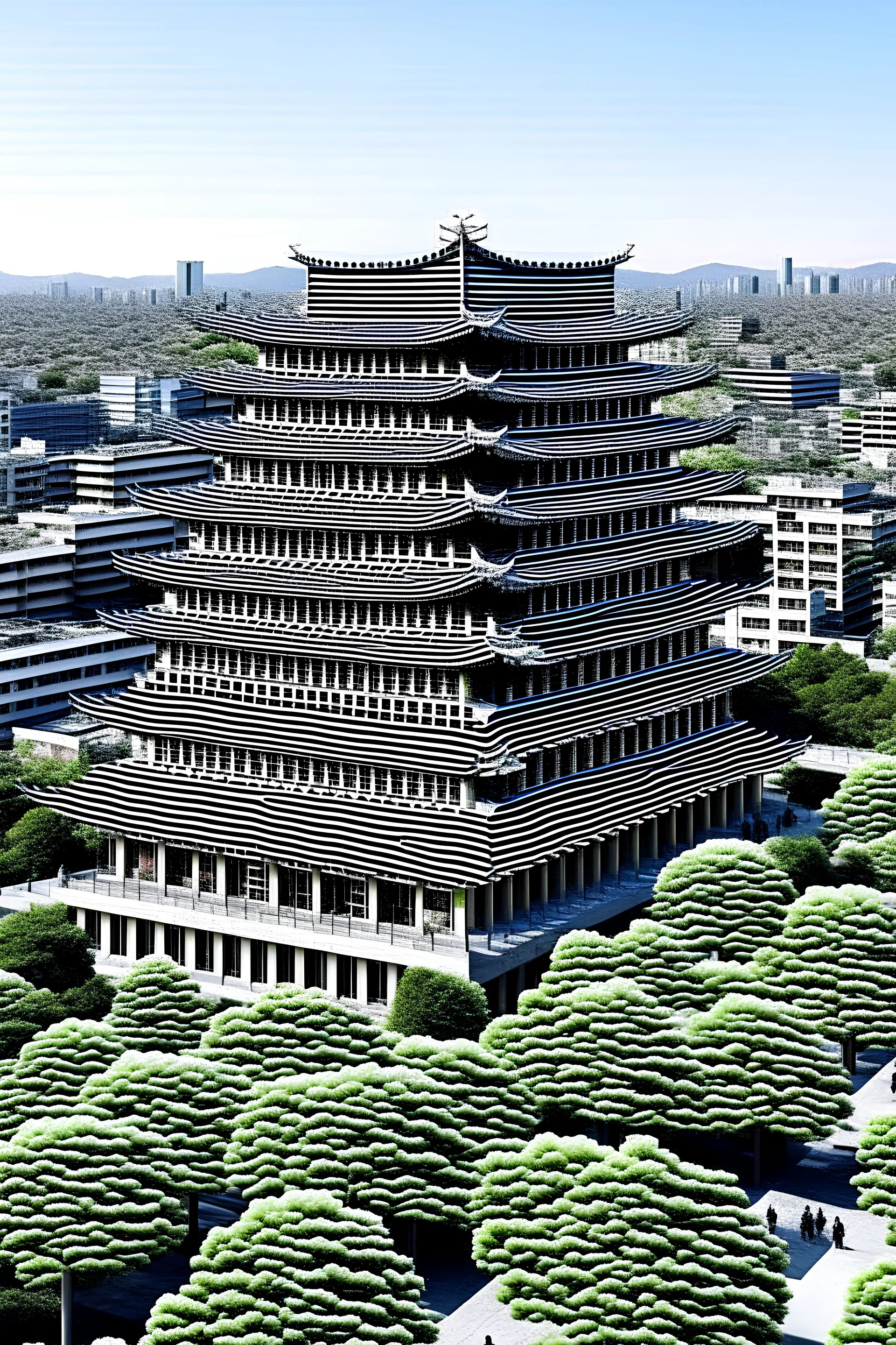 Arquitectura de Bjarke Ingels con el estilo Ukiyo-e de japon