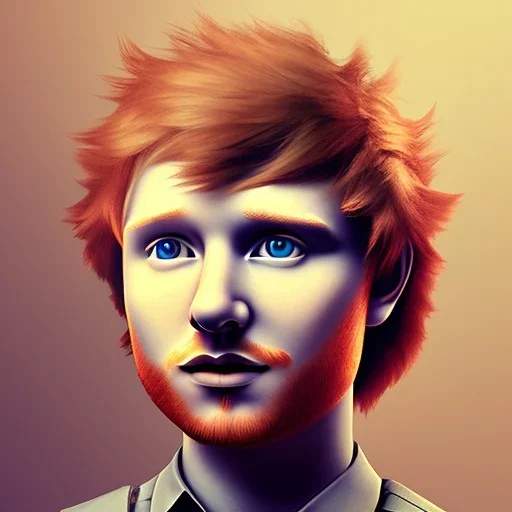 ed sheeran with brown hair, shaved, lego , steampunk