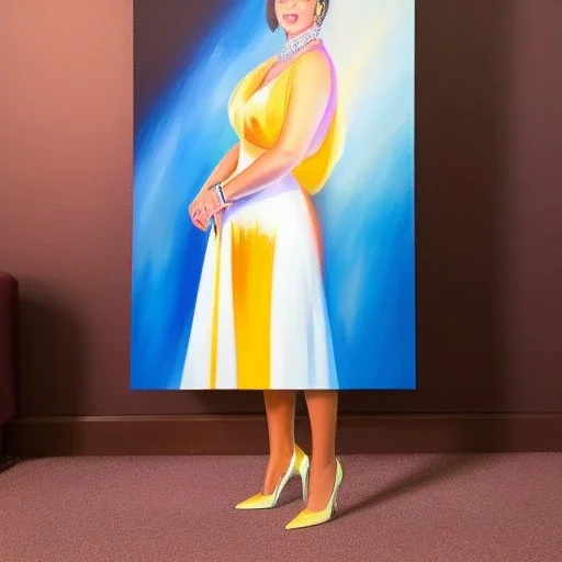 Full body portrait, painting, medium shot lady 3DCorporateMemphis