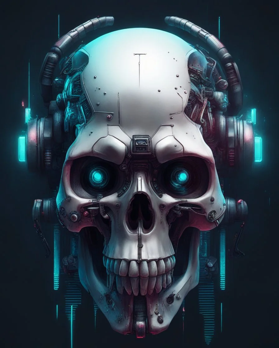 cyberpunk skull