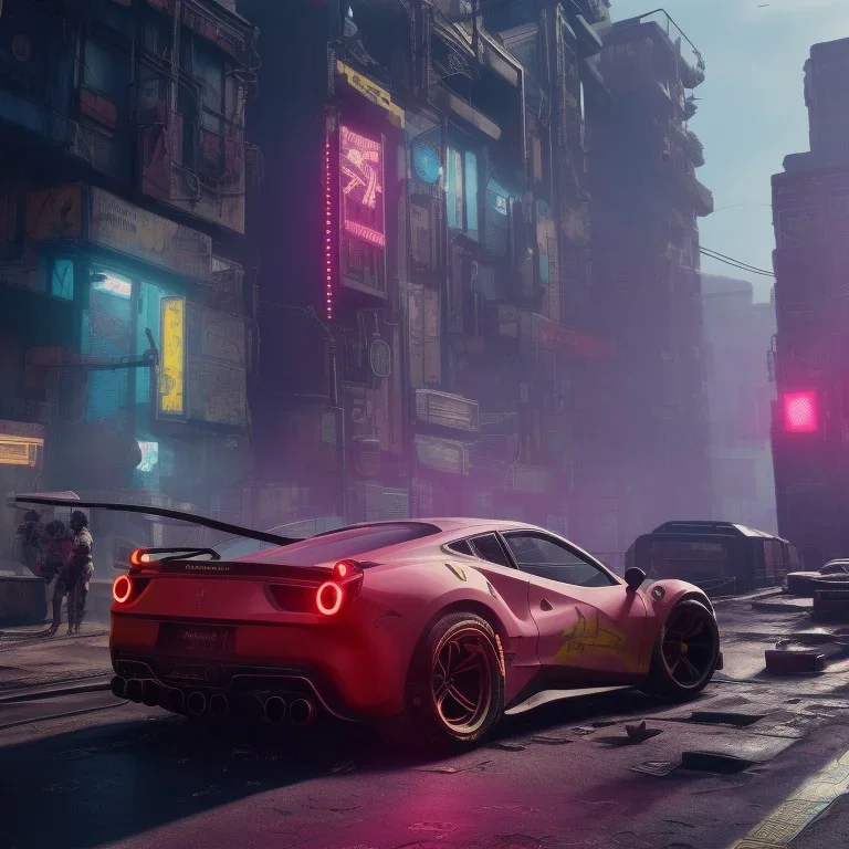 cyberpunk 2077 version of a ferrari 488