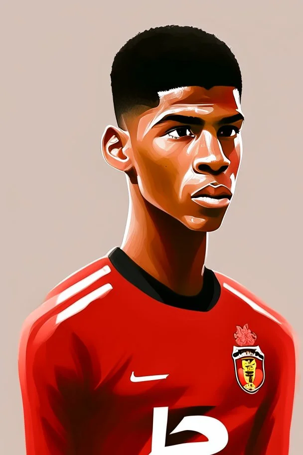 Marcus Rashford English soccer player cartoon 2d