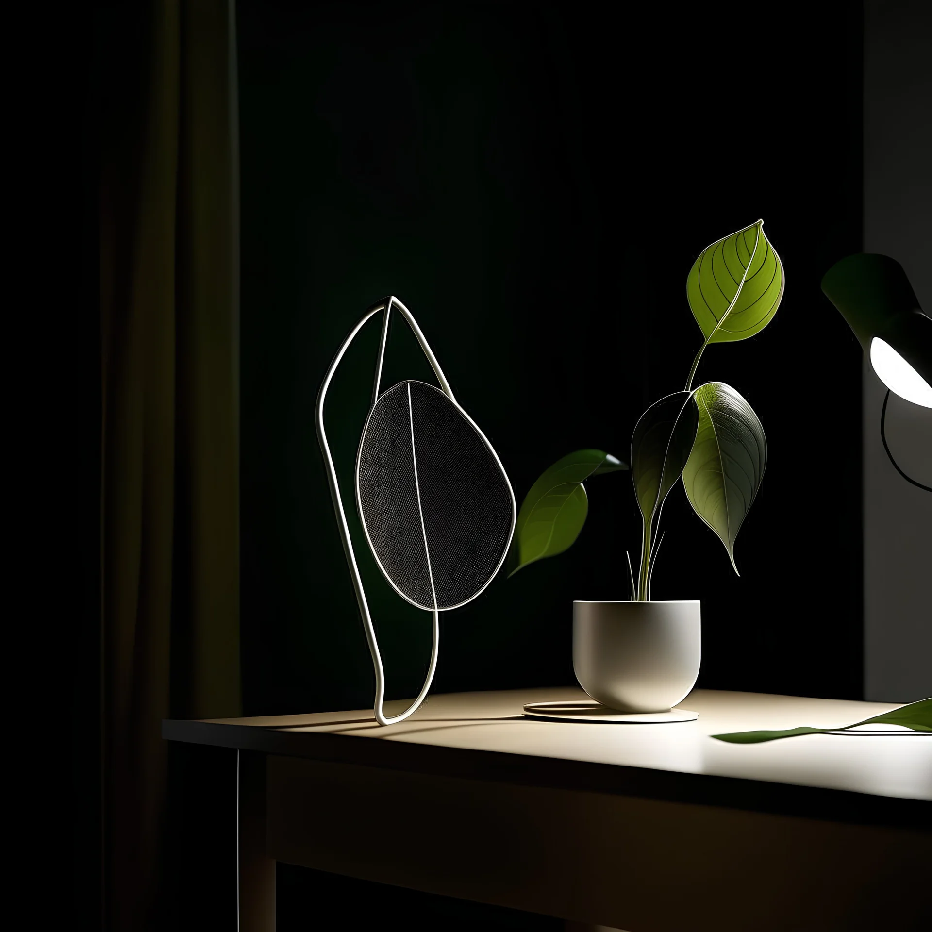 portable light inspired by leaf with minimalist and aesthetic design