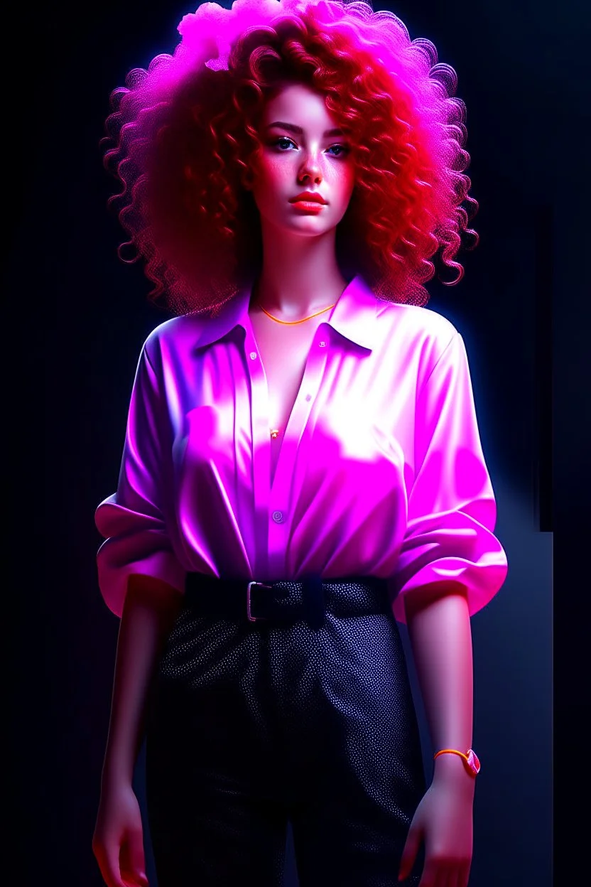 full body April, Summer Fashion, smooth soft skin, curly hair, detailed eyes, detailed face, looking into camera, intricate, summer outfit, pink, back lighting, realistic concept art, digital painting, rich 3d render, hyper-realistic painting, cinema 4D render, art by WLOP, by Agnes Cecile, Michael Whelan