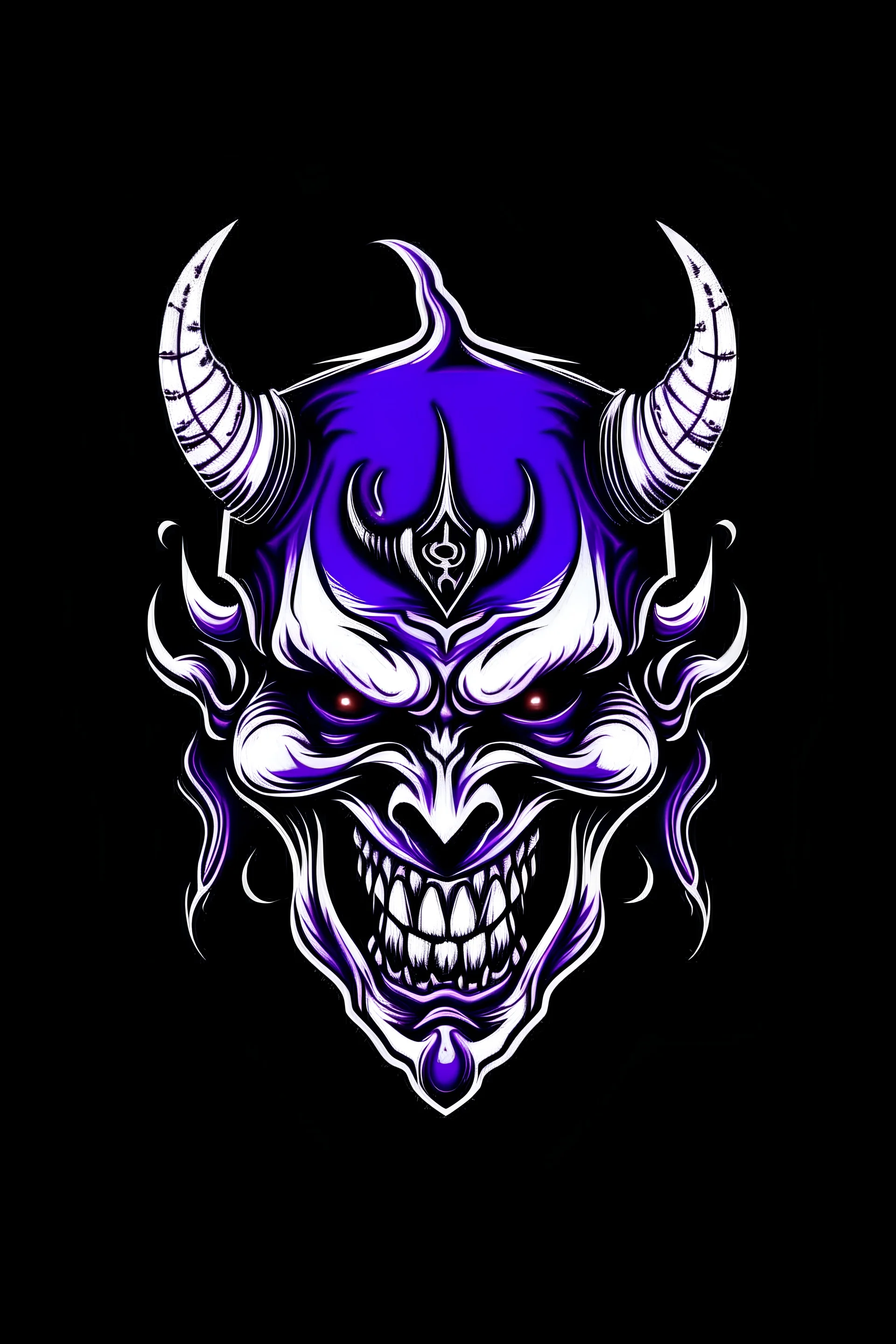 logo white writing devil demon666 purple