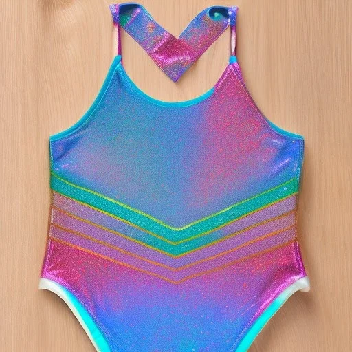 Glittery pastel rainbow swimsuit