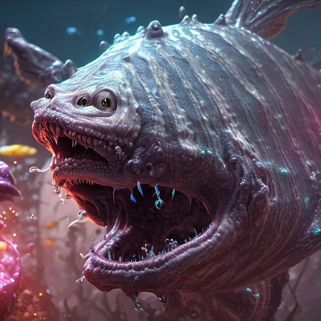 fluid ink angler fish creature, unreal engine 5, 8k resolution, photorealistic, ultra detailed