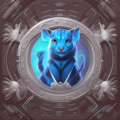 This avatar could have features such as fur, whiskers, and a tail, and might be able to move and express itself through various animations. You might also imagine the avatar with different colors or patterns on its fur, such as blue.