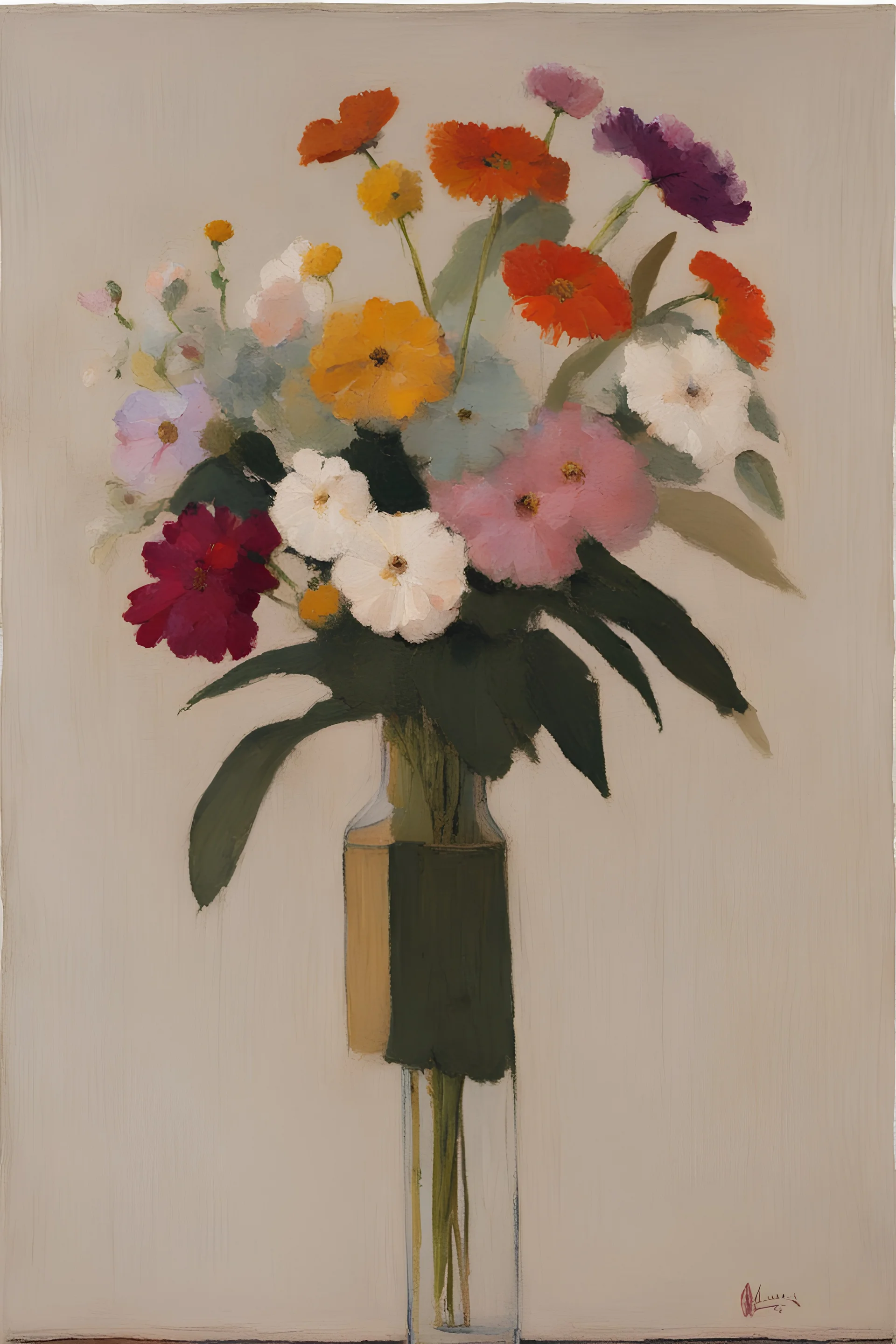 Euan Uglow oil painting tufting tapestry exotic flowers bouquet