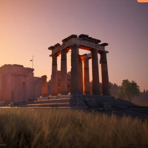 Artemis Tapınağı, unreal engine 5, sunset