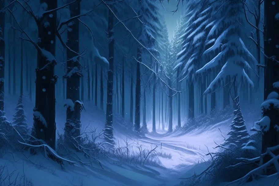 background for a dnd party in a winter forest