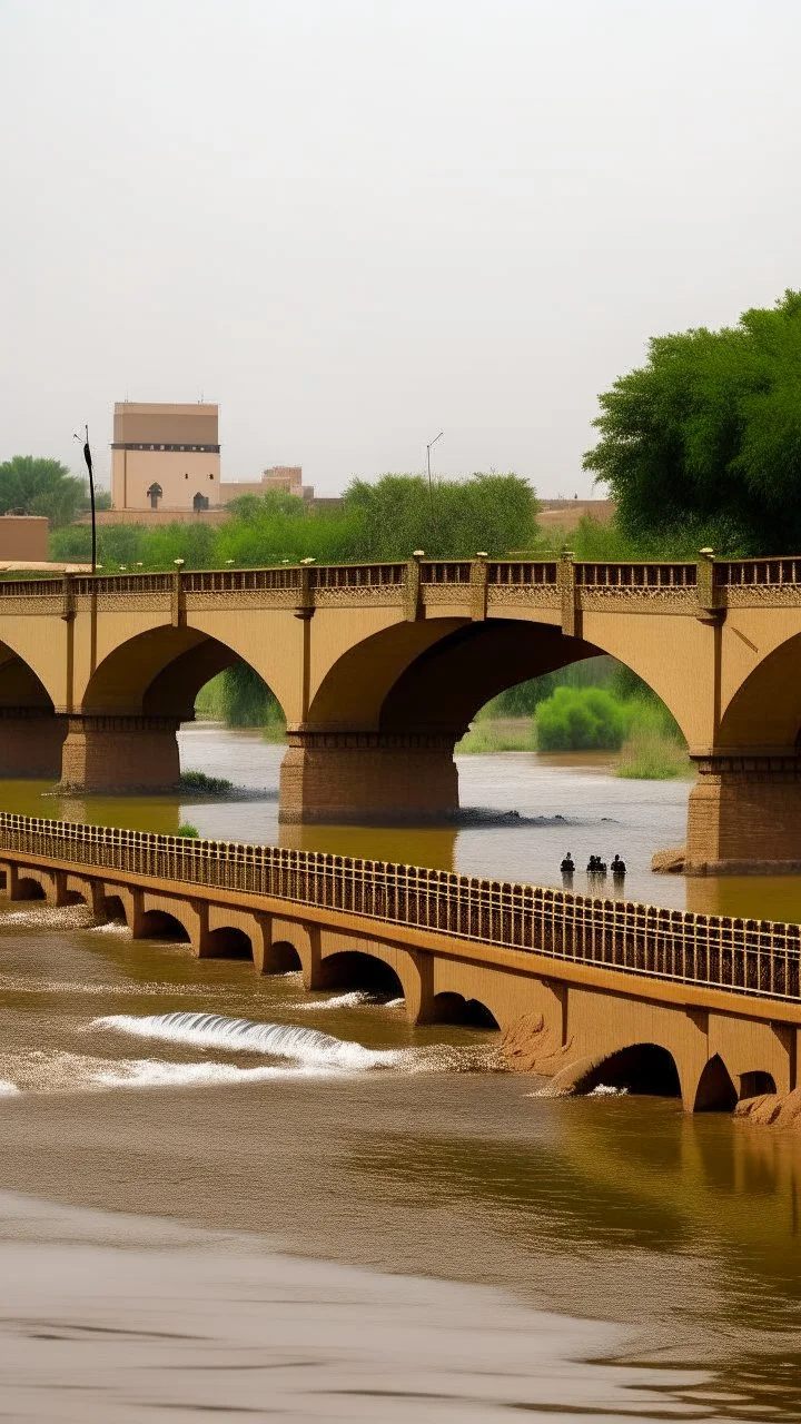 Sudan buildings, river, bridge