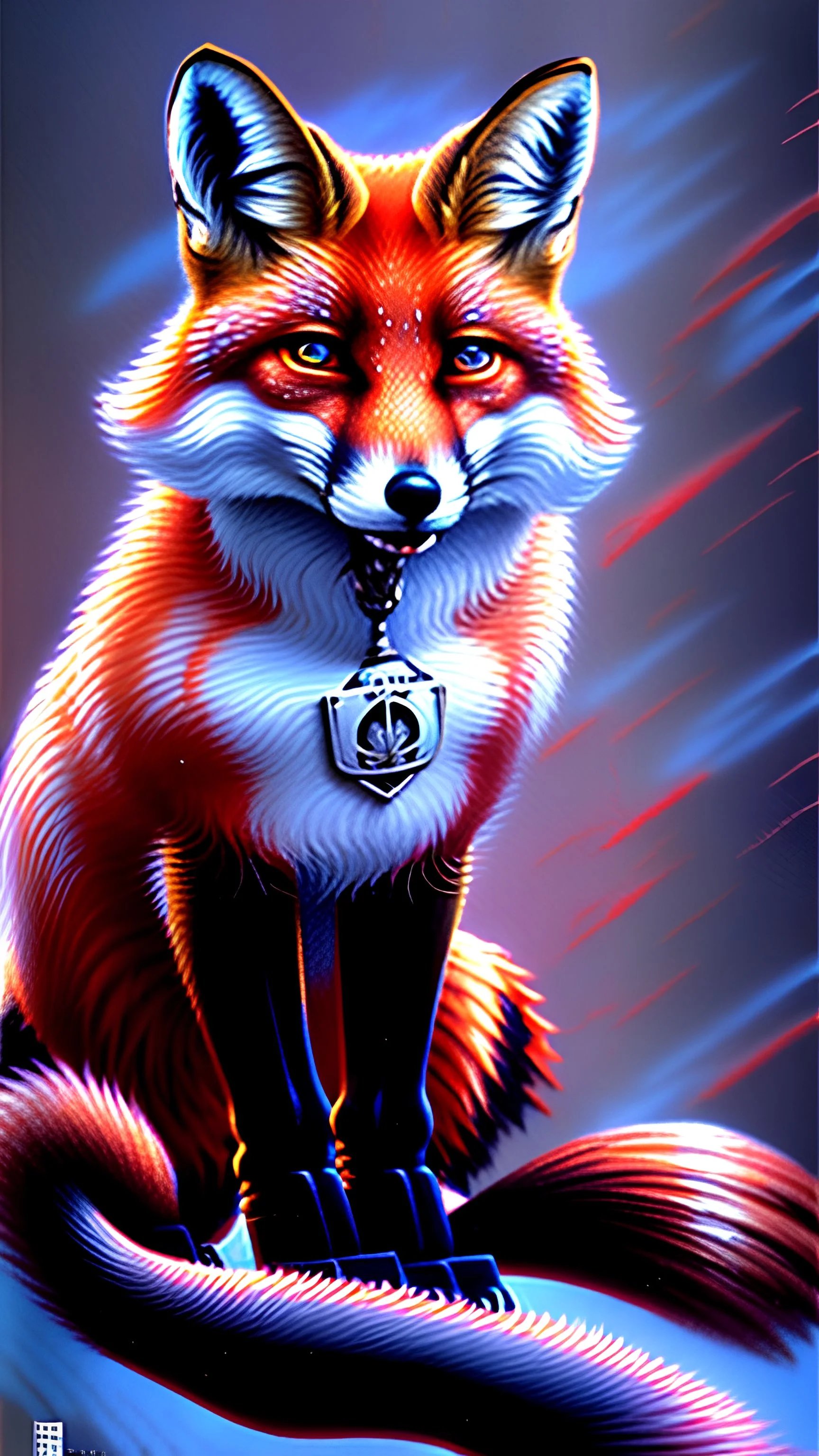 Fox fire ,nion purple ,in-depth details, High quality ,dark