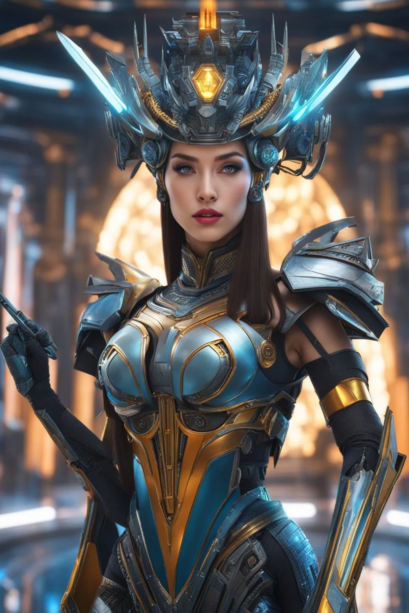 cyber robot woman ((masterpiece)), (beauty:1.3), iconic asp headpiece, UHD, 64K, hyperrealistic, vivid colors, , 8K resolution, throne room background with hieroglyphics, HDR depth, ultra detail, commanding regal aura, real photo