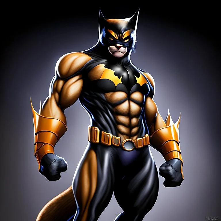 Cartoon of the catman 8x cuerpo completo arte digital detallado