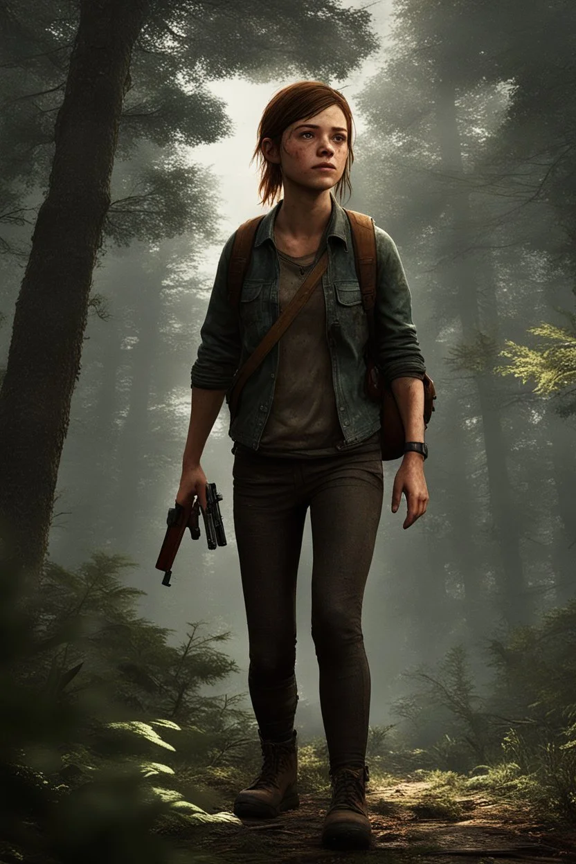 ellie williams pretty the last of us 2 in forest