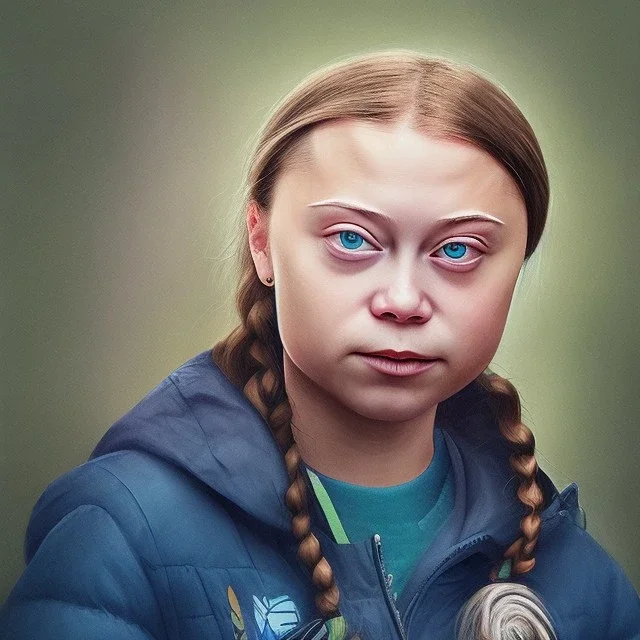 portrait of Greta Thunberg twitter