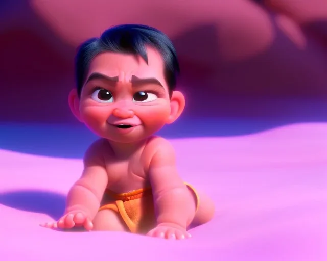 baby krillen, natural environment, photojournalism, hyper detailed, hyper realism, pixar character, sweet and gentle, friendly,