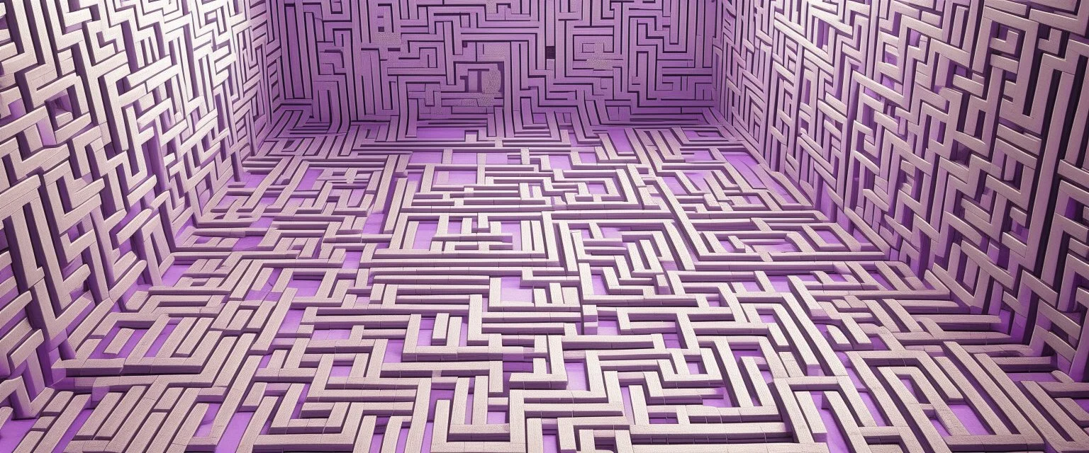 A light purple maze of illusion painted by Guo Xi