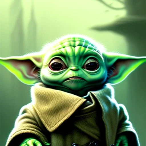 super cute portrait of a baby yoda, star wars, intricate, headshot, highly detailed, digital painting, artstation, concept art, sharp focus, cinematic lighting, illustration, art by artgerm and greg rutkowski,