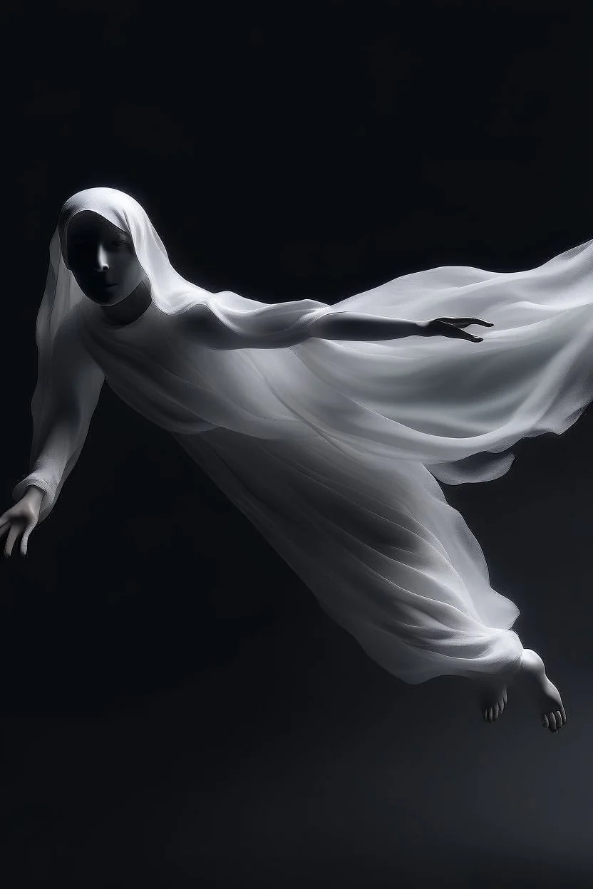 female ghost flying