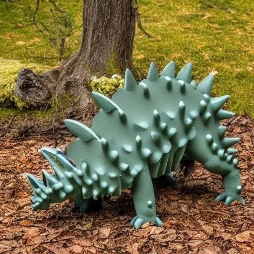 stegosaurus eating leaves