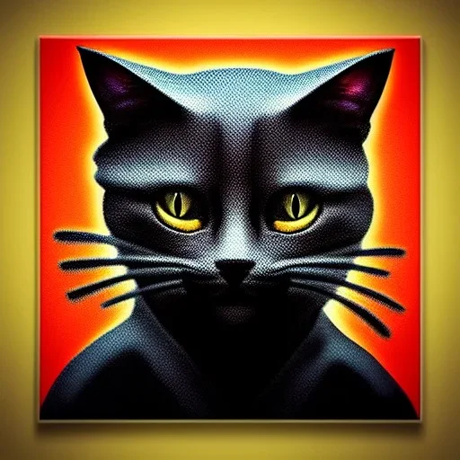 Chat, Ninja, Portrait 3d, très détaillé, très réaliste, sage, calme, apaisé, mysterieux.