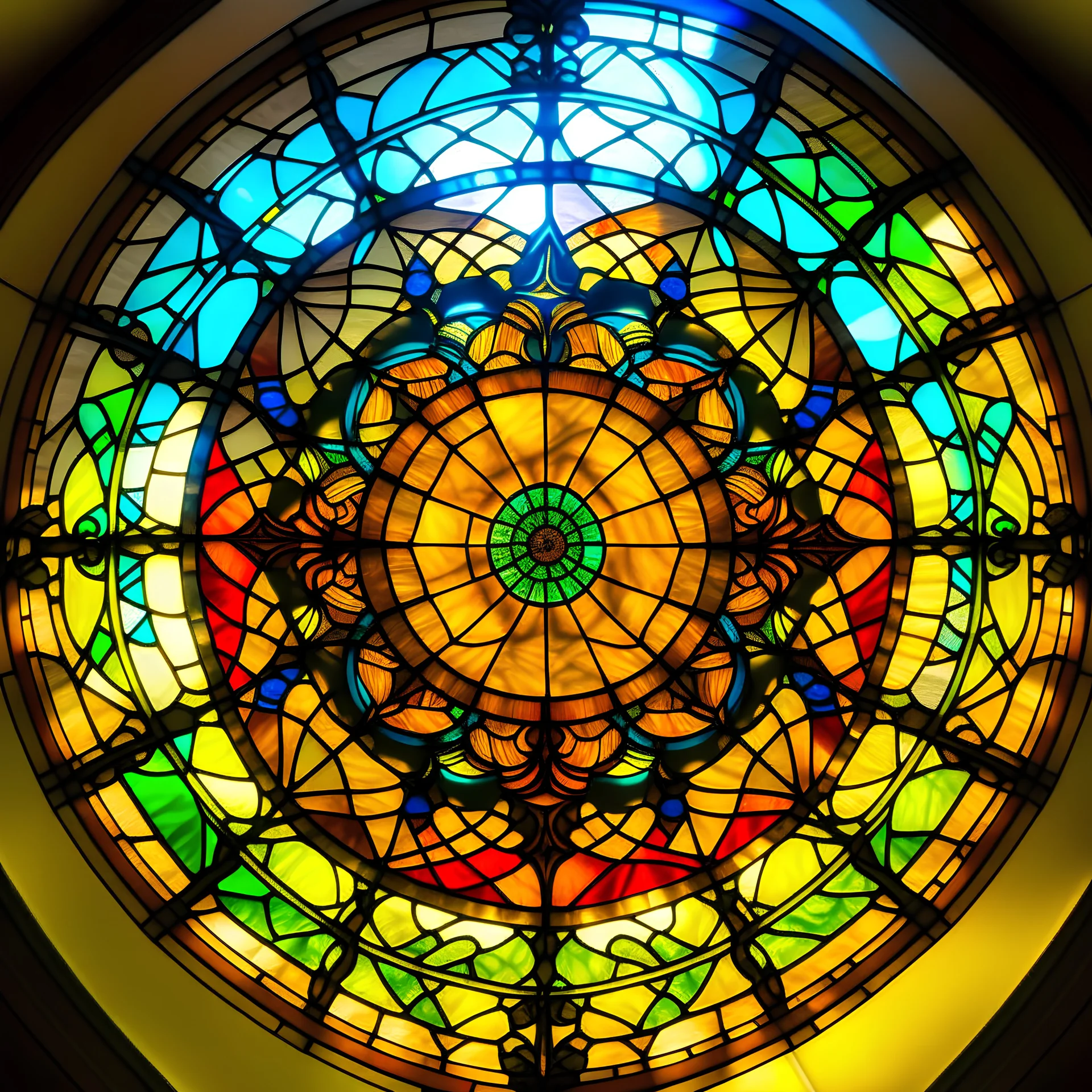sunlight in a stained glass mandala