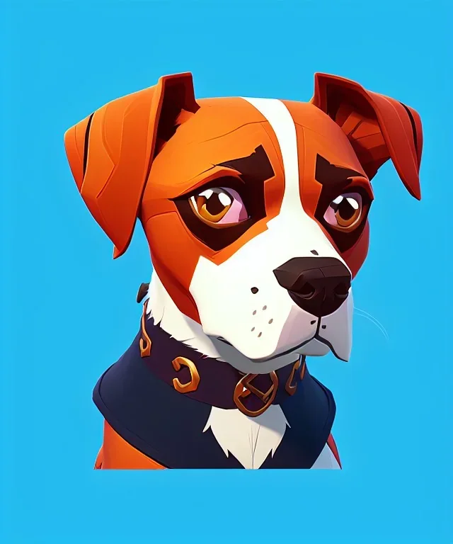 Cute dog, one colour background