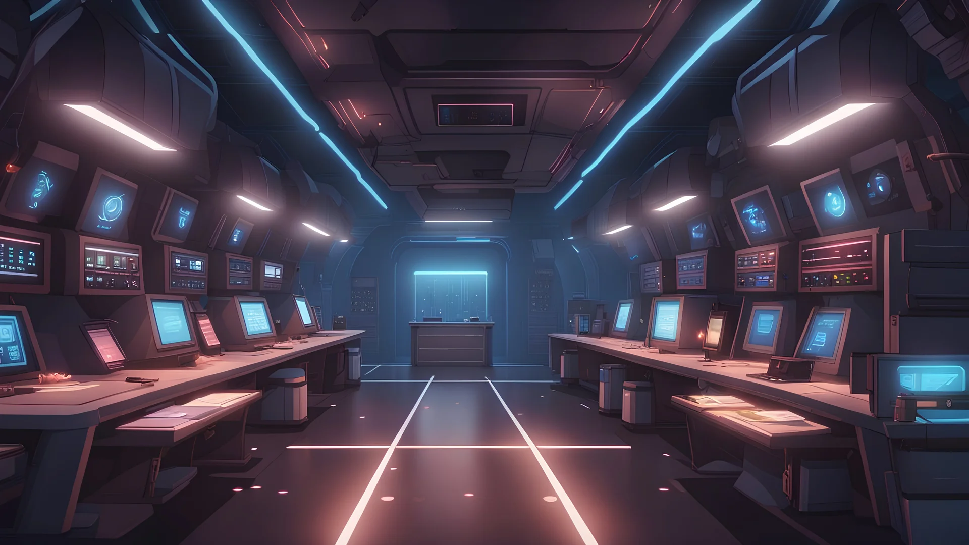 a dark underground scifi lab with huge cuves , interactive novel style,bokeh, professional, anime clean drawing,Your Name, 4k, highly detailed, clear lighting,