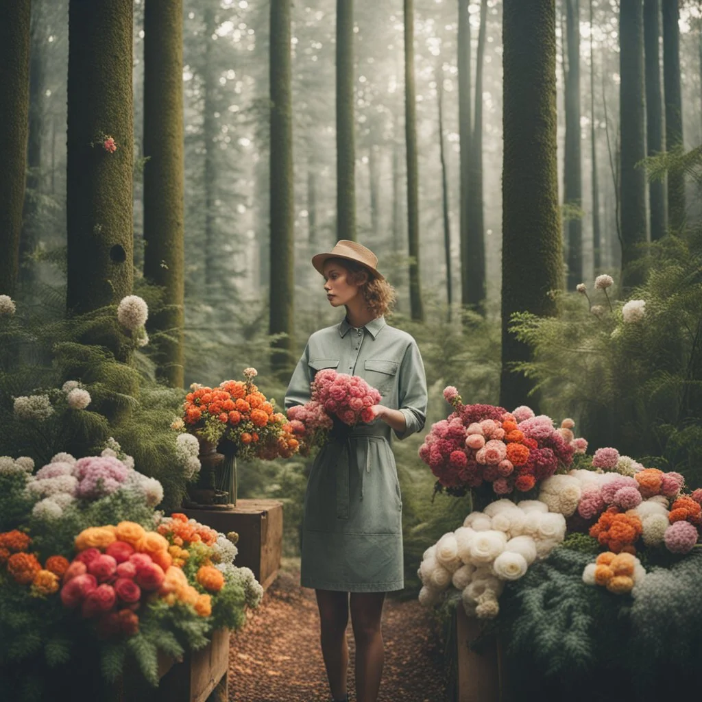 A florist in a forest