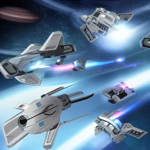 spaceships in a battle