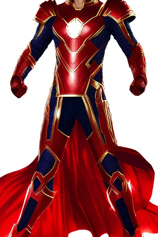 Cosmic super hero, shining wepon , red & black costume,4k image, full body men