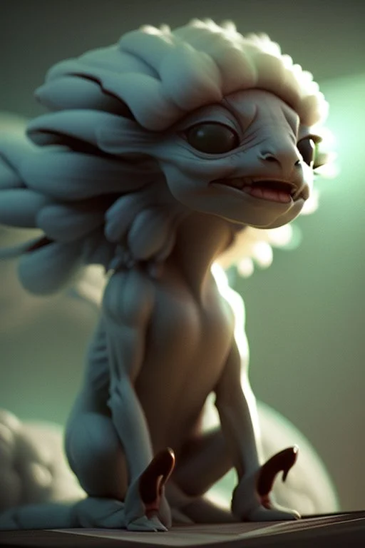 Alien fluffy creature,cinematic lighting, Blender, octane render, high quality