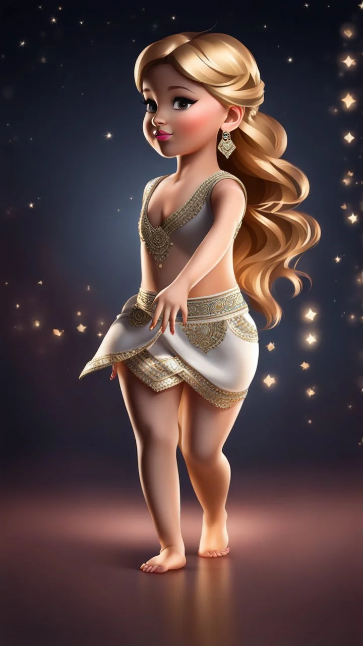 fullbody pretty young girl dancing arabic belly