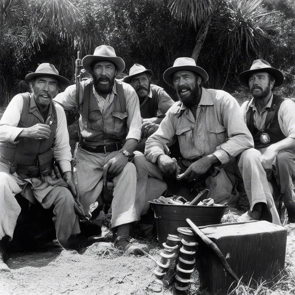 [The Treasure of the Sierra Madre. (1948)] Badges? We ain't got no badges. We don't need no badges! I don't have to show you any stinking badges!