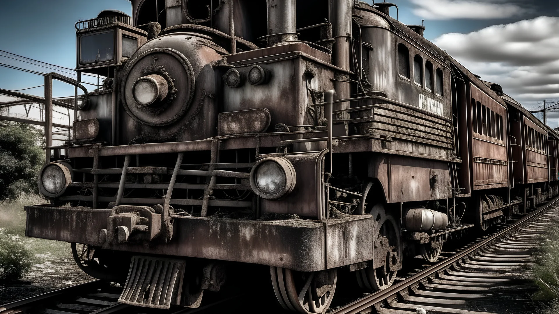 Abandoned old station locomotive