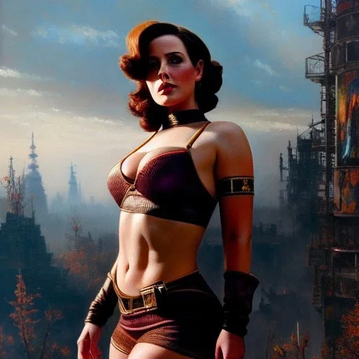 Drawing of beautiful face,'beautiful,Busty fit 'Piper Wright - Fallout 4 ',intense stare, ancient skintight armor, balanciaga fashion clothe painting by gaston bussiere, greg rutkowski, yoji shinkawa, yoshitaka amano, tsutomu nihei, donato giancola, tim hildebrandt Oil on canvas, cinematic composition, extreme detail,fit full head inside picture,16k