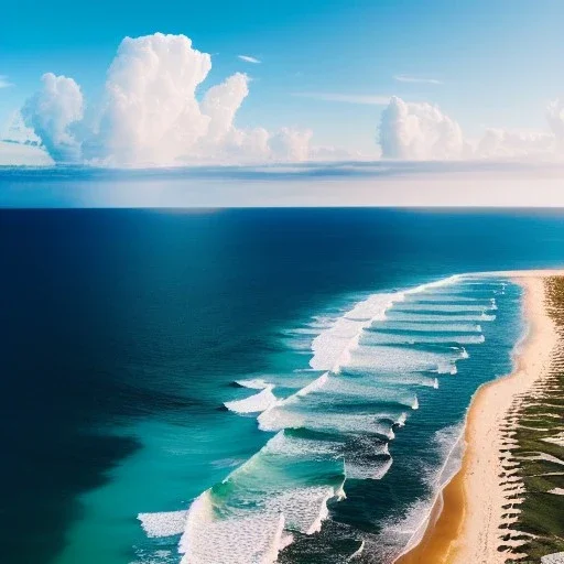 fullbody Drawing of 'beutiful beach, clouds, lighthouse,sunny day',intricate detail,andrea bonelli,Kilian Eng,Ohrai,evan lee,Aleksandr Sidelnikov,KyuYong Eom,three quarters frontal aerial view,toned colors,16k