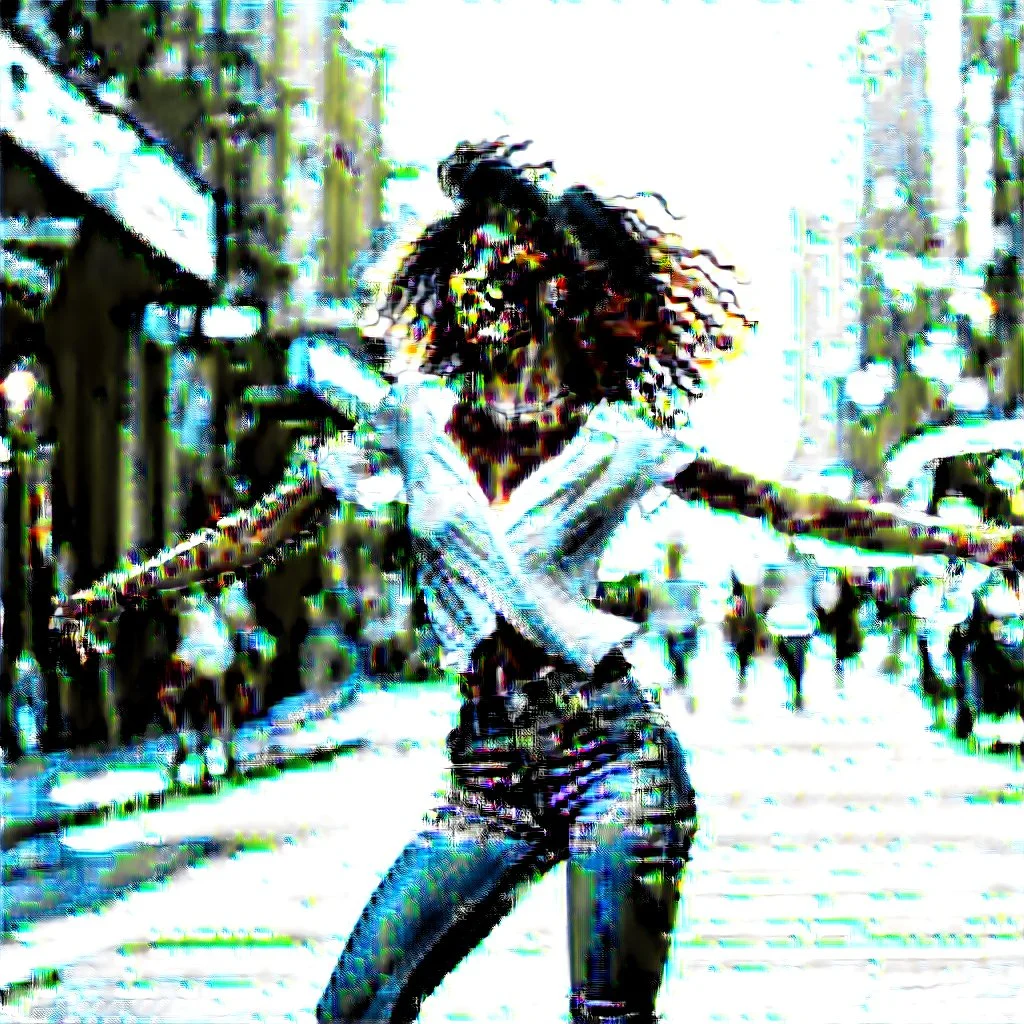 woman dancing in the street