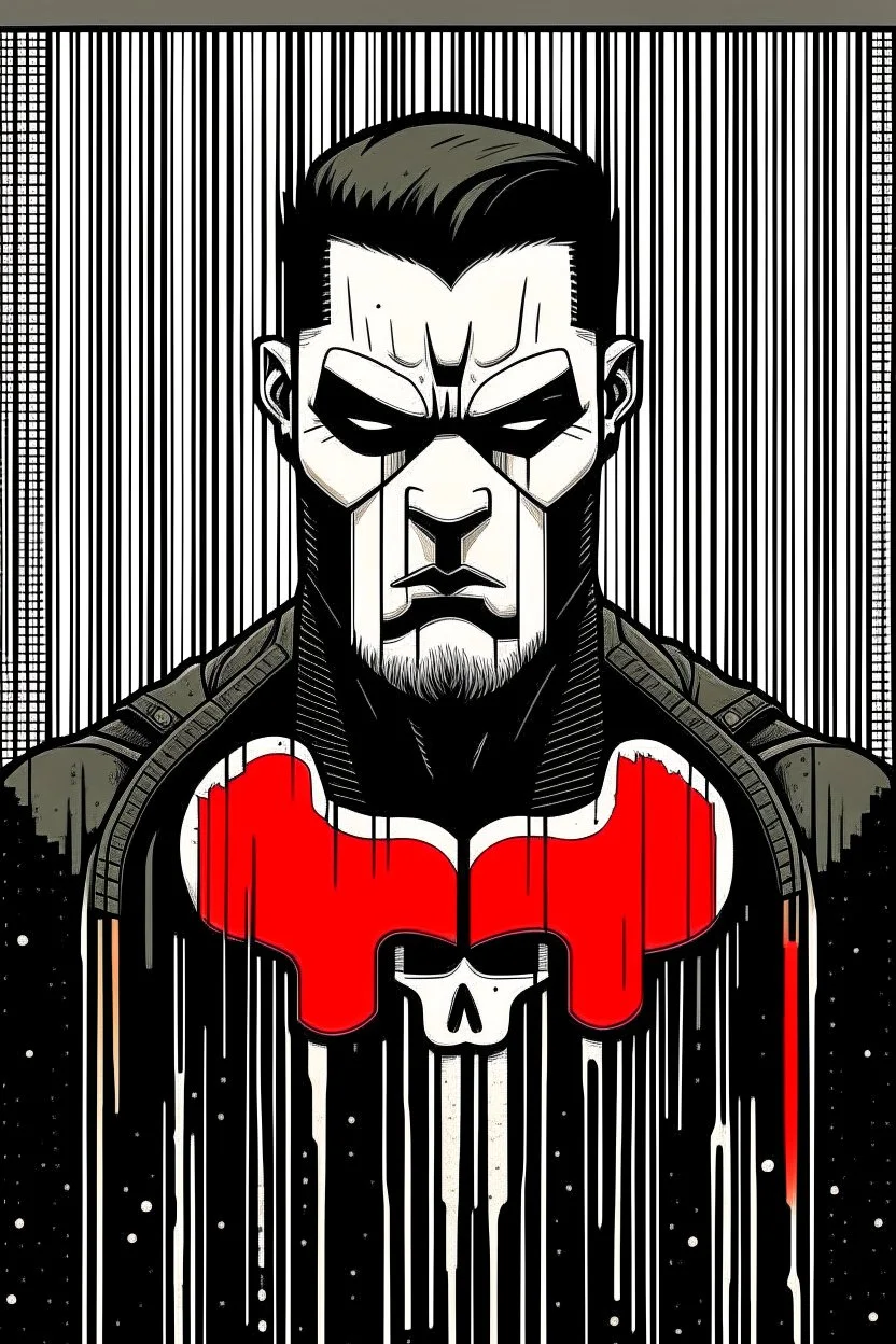 punisher sku;; in the style of Hiroshi Nagai