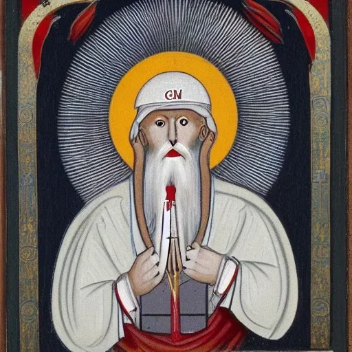 White monster with no eyes as a Russian Orthodox